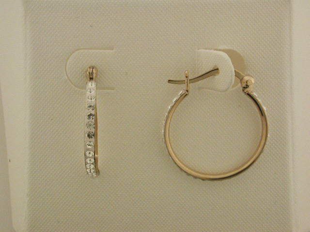 Gold over Silver 1 Row Crystal 20mm Hoops at Kmart.com