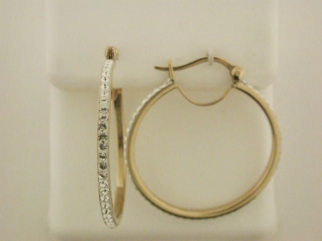 Gold over Silver 1 Row Crystal 30mm Hoops at Kmart.com