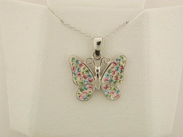 Sterling Silver Pastel Butterfly Pendant at Sears.com