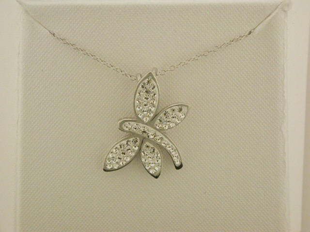 Sterling Silver White Dragonfly Crystal Pendant at Sears.com