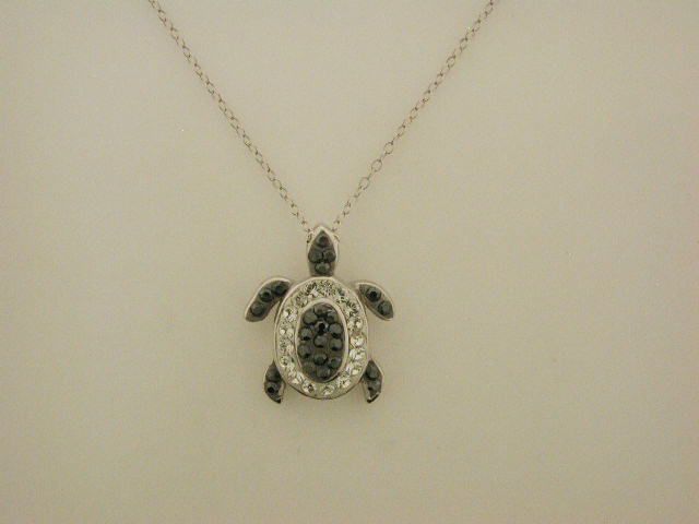 Sterling Silver Black & White Turtle Pendant at Sears.com