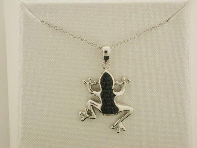 Sterling Silver Black & White Frog Pendant at Kmart.com