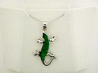Sterling Silver Green Lizard Pendant at Kmart.com
