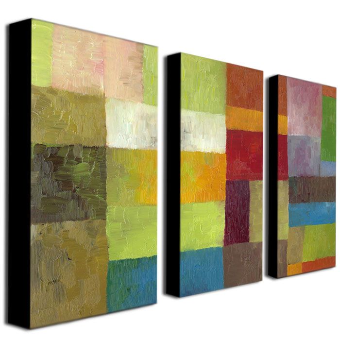 Trademark Art Three 16x32 inch pieces "Abstract Color Panels IV" by Michelle Calkins