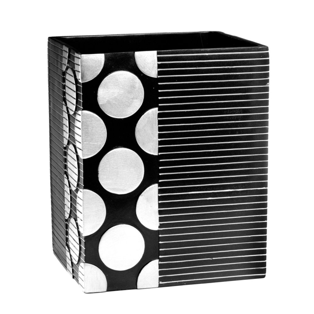 Popular Bath Products METRO"BLACK/SILVER"WASTE BASKET
