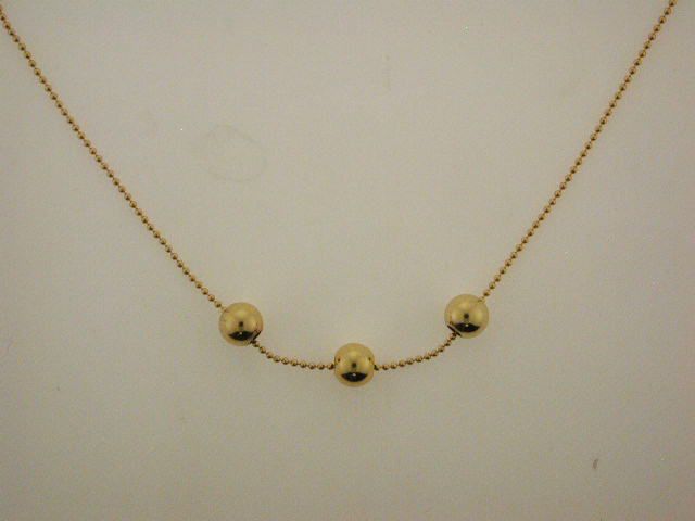 14kt Gold over silver 18"  necklace with 3 beads at Kmart.com