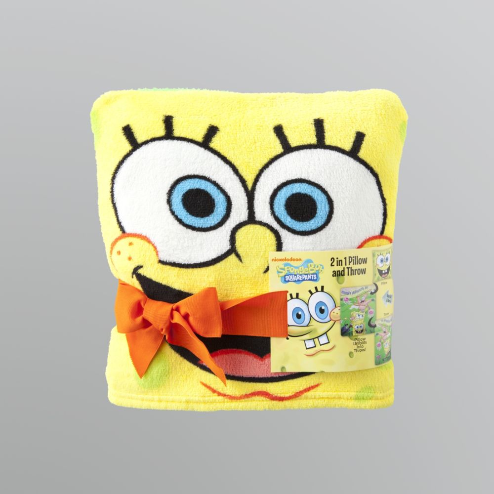 Disney SpongeBob 2-in-1 Pillow and Throw Blanket