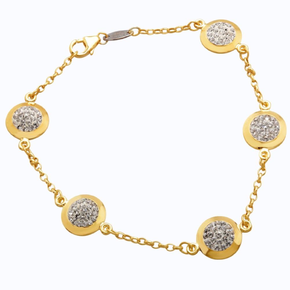 Gold and Silver 5 Station Bezet Set Crystal Bracelet at Kmart.com