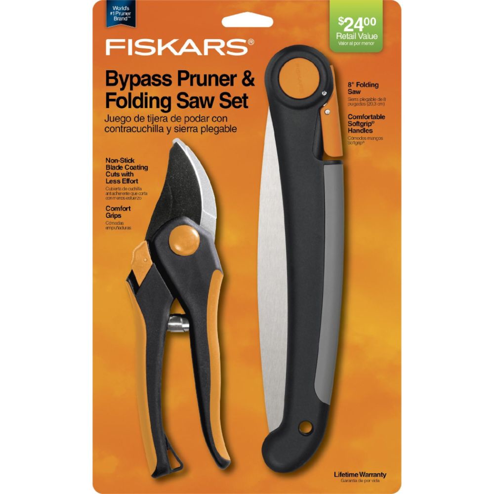 Fiskars Bypass Pruner & Folding Saw Set $8.99