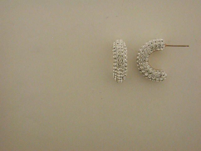 Gold and Crystal Large J-Hoops