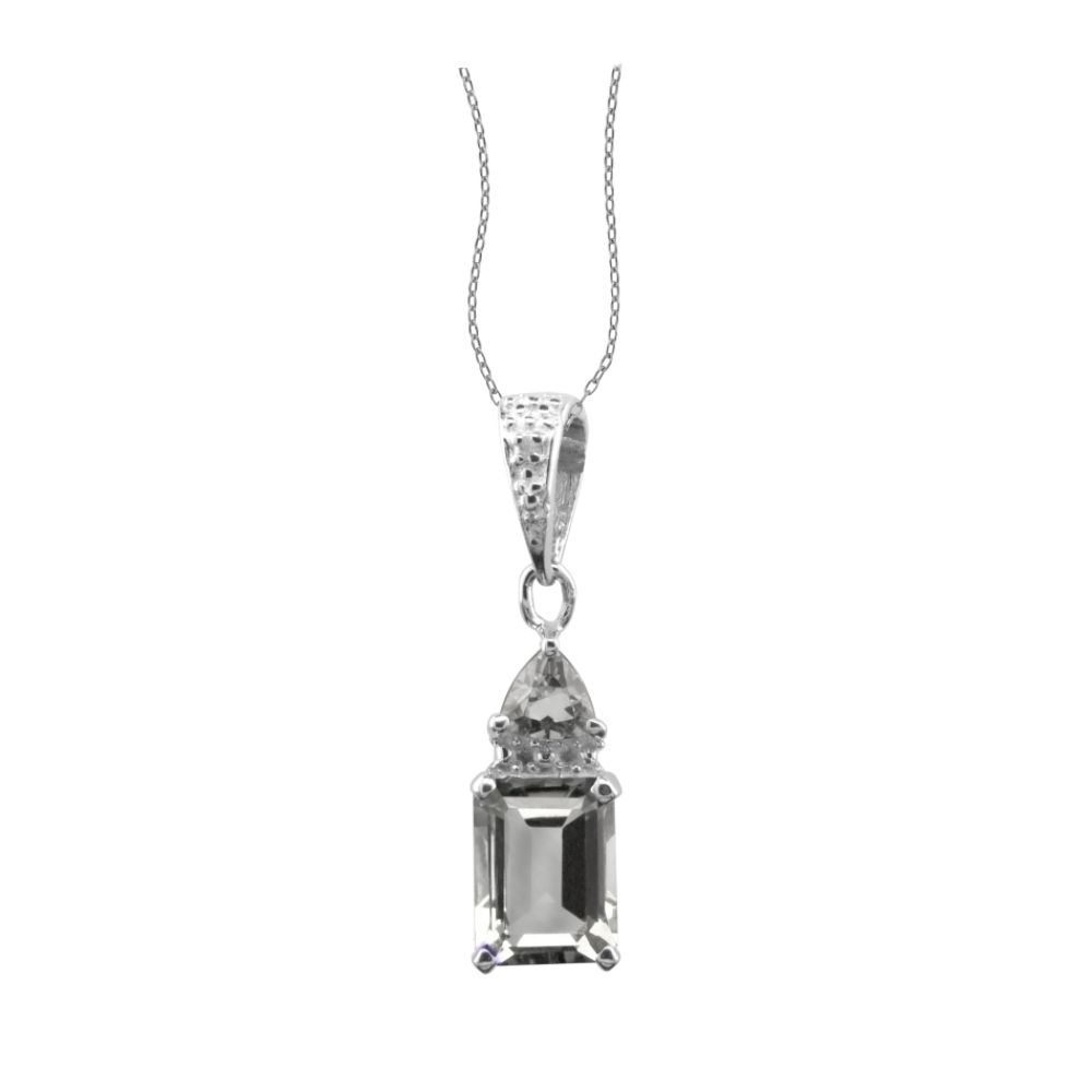 Lab Created White Topaz and Diamond Accent