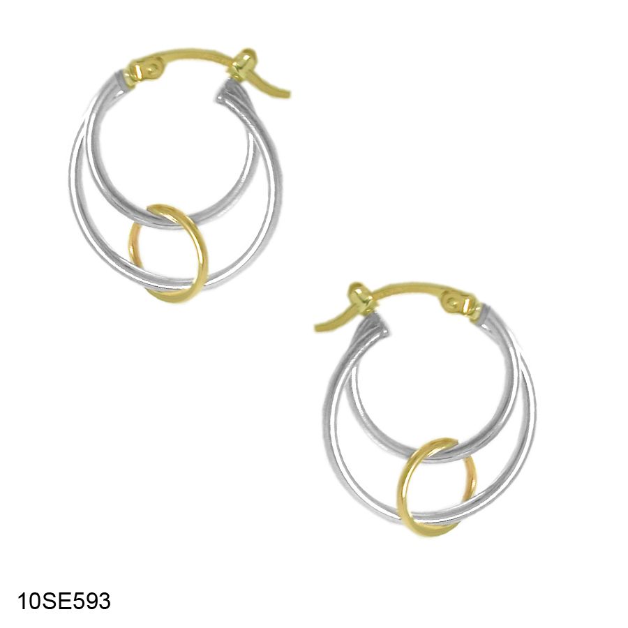 Gold and BypaSterling Silver Hoops