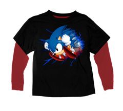 Sonic Boys T-Shirt Sonic 2Fer Long Sleeve Black
