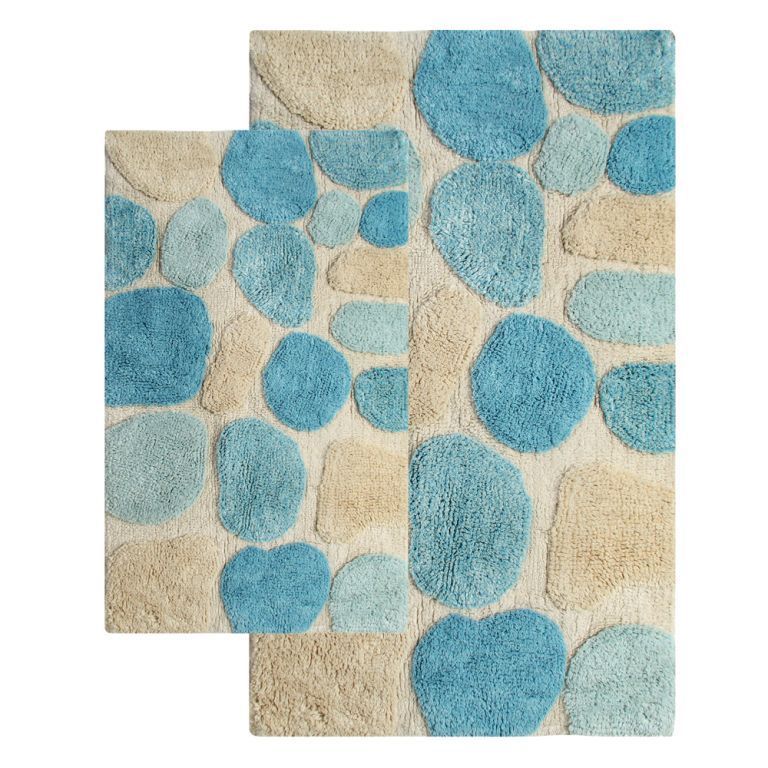 Chesapeake Merchandising 2 Piece Pebbles Bath Rug Set - 21"x34" & 24"x40" - Aquamarine color at Kmart.com