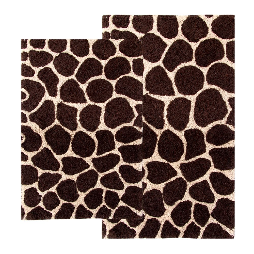 Chesapeake Merchandising 2 Piece Giraffe Bath Rug Set - 21"x34"