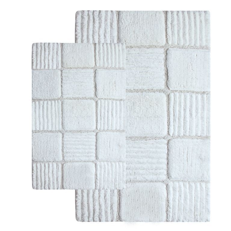Chesapeake Merchandising 2 Piece Checkerboard Bath Rug Set -