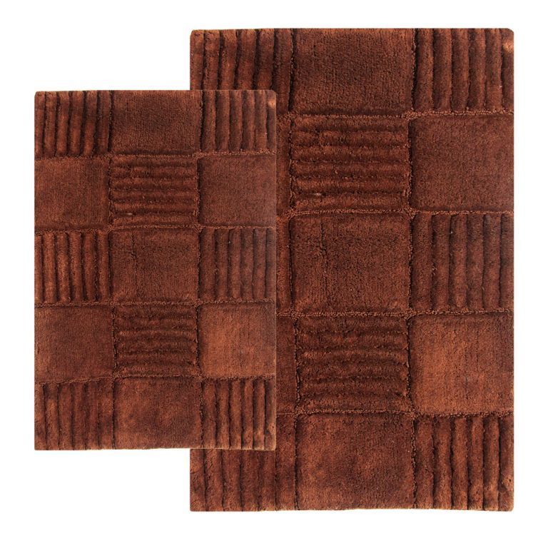 Chesapeake Merchandising 2 Piece Checkerboard Bath Rug Set -