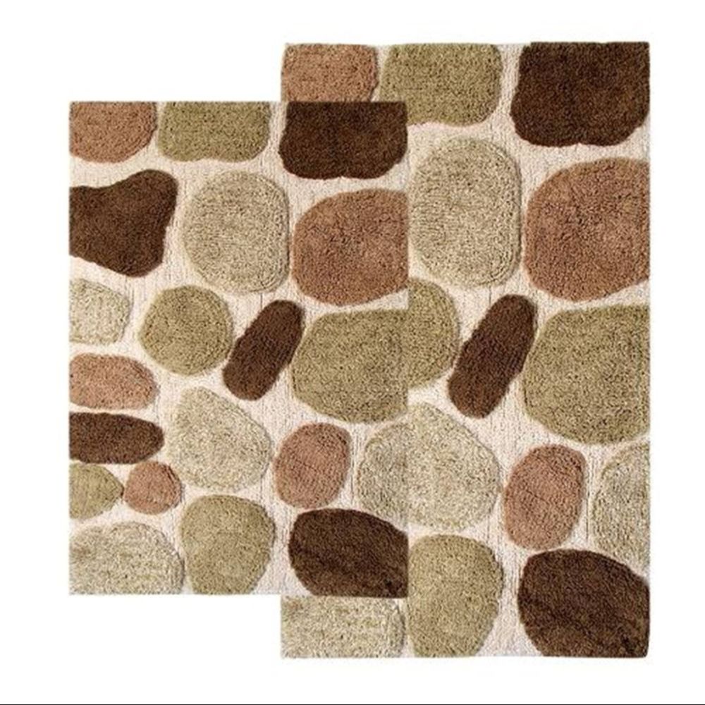 Chesapeake Merchandising 2 Piece Pebbles Bath Rug Set - 21"x34" & 24"x40" - Khaki color at Kmart.com