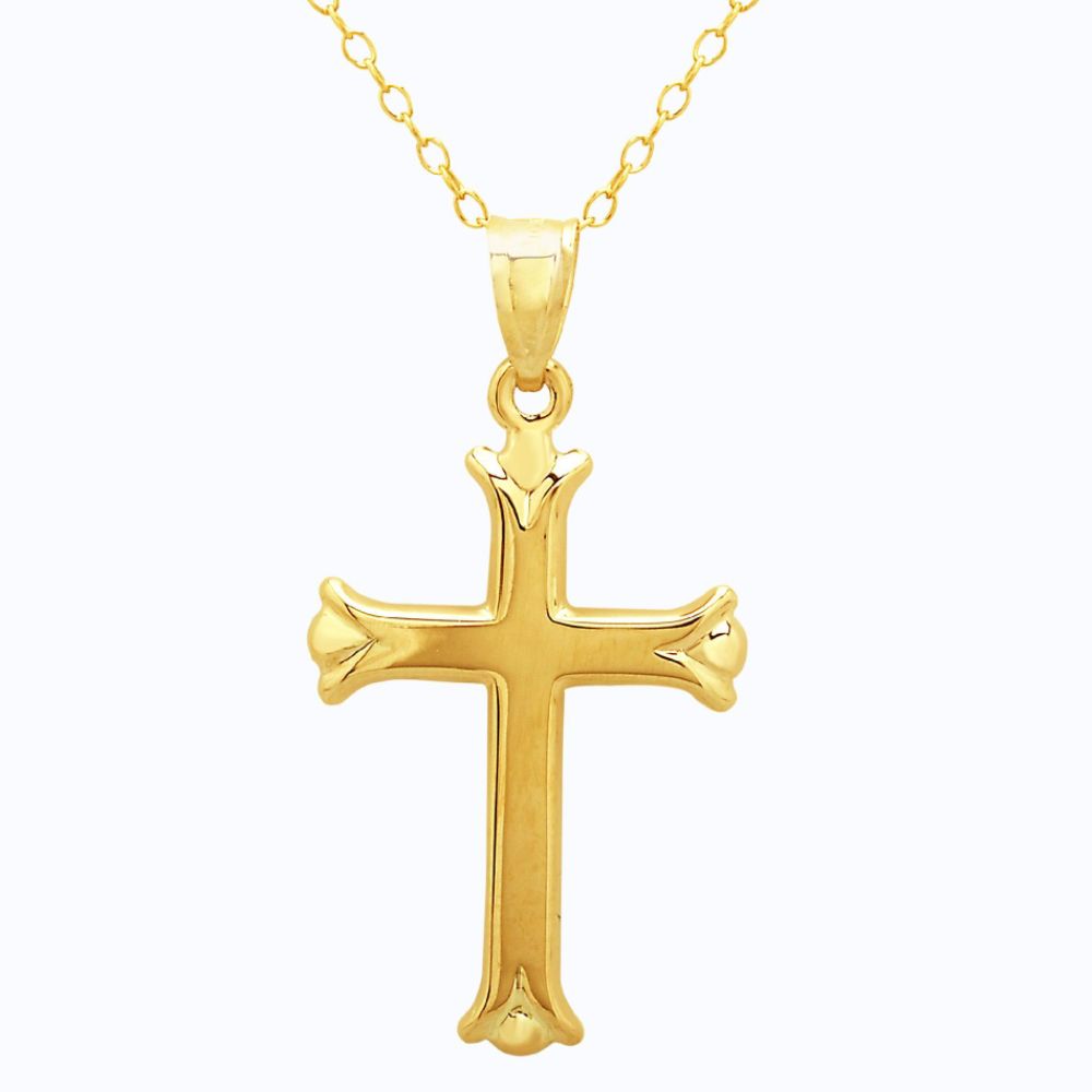 10K Polished Gold Cross Pendant