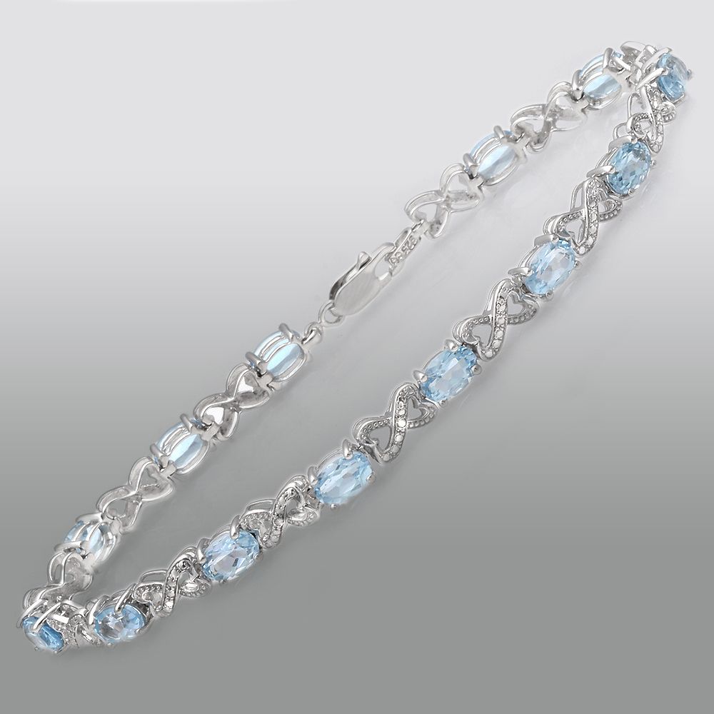 Sky Blue Topaz Heart Bracelet in Sterling Silver at Sears.com