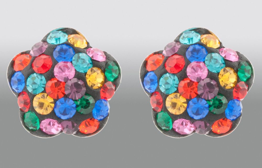 Pave Crystal Sterling Silver Earrings