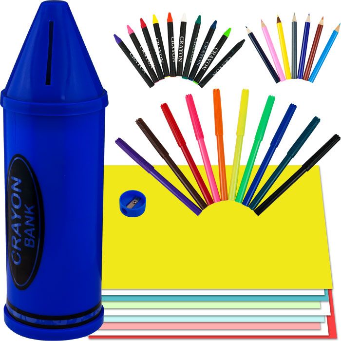 Trademark Games Crayon Bank and Art Set Children's Toys