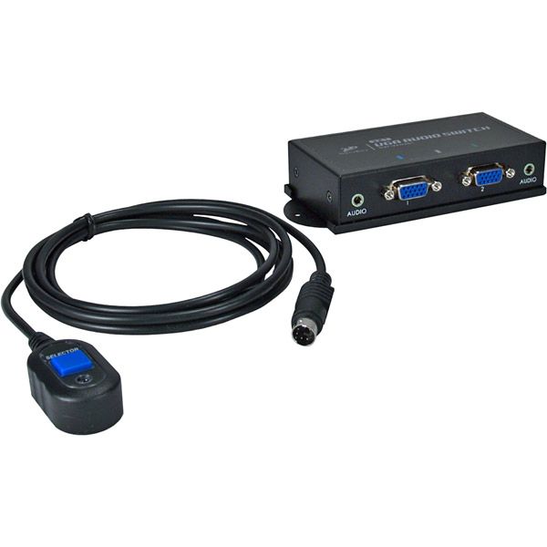 QVS 2 x 1 VGA and Audio Switcher with Remote Control Cable  MSV102A