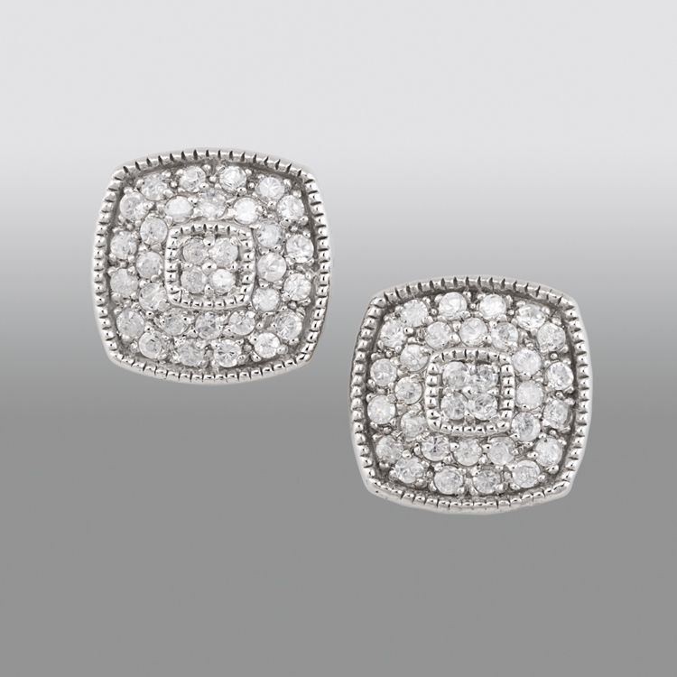 1+4 ct Ella Rose Square Earring