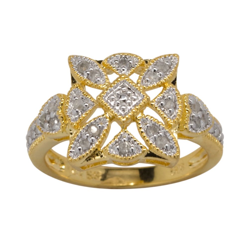 1/5cttw Diamond Ring in 18k Gold over