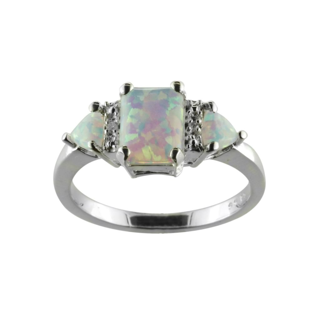 Lab Created Opal and Diamond Accent Ring Sterling Silver at Sears.com