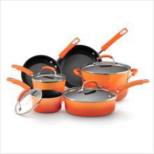 Rachel Ray 10 Piece Porcelain Enamel Non-Stick Orange Cookware Set at Sears.com