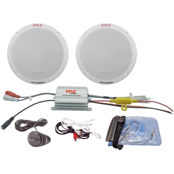 Pyle 2-Channel Waterproof MP3/iPod Amplified 6.5'' Marine Speaker System