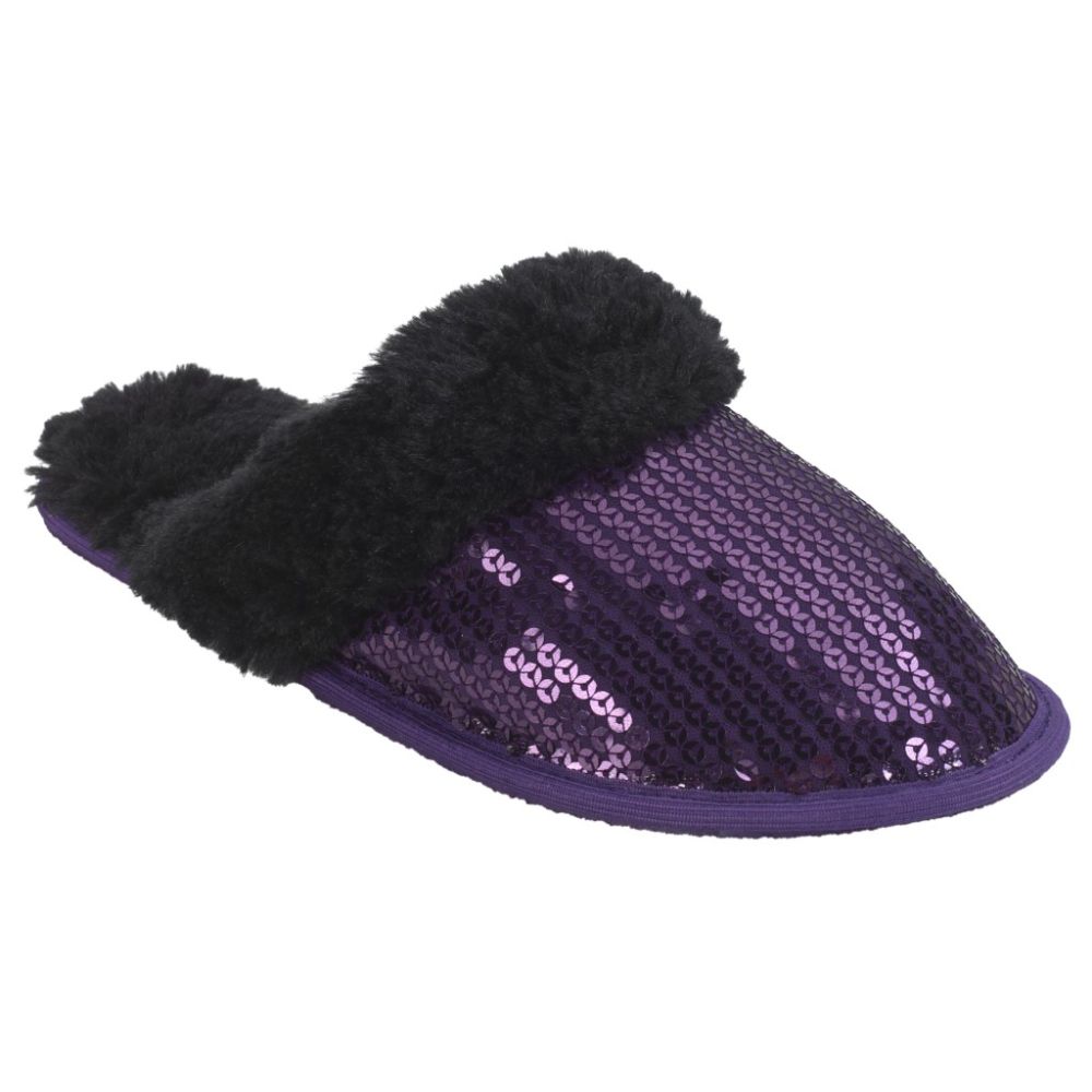 Women's Braelyn Sequin Scuff Slipper - Purple