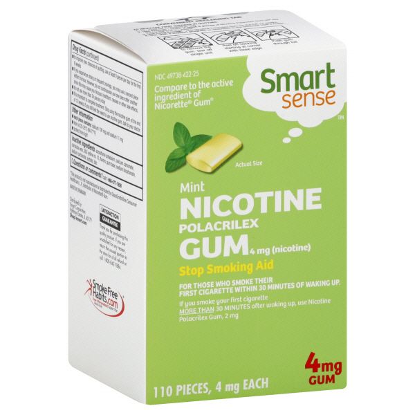 Smart Sense Stop Smoking Aid, 4 mg, Gum, Mint, 110 pieces at Kmart.com