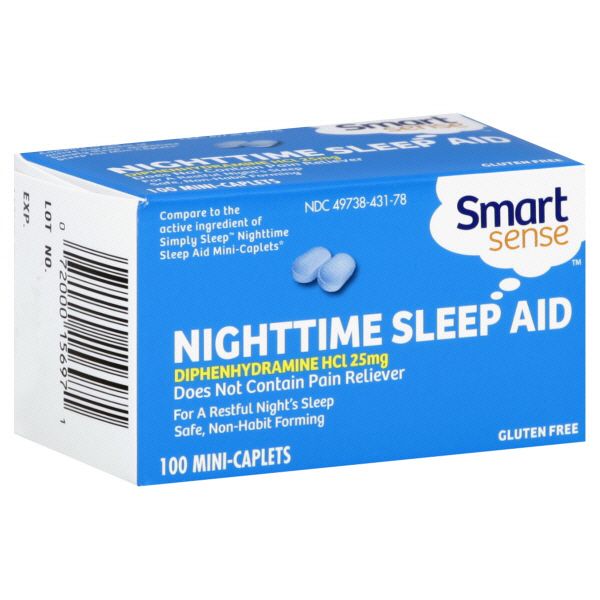 Smart Sense Nighttime Sleep Aid, 25 mg, 100 Mini-Caplets at Kmart.com