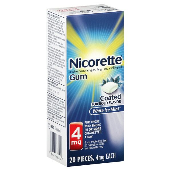 Nicorette Stop Smoking Aid, 4 mg, Gum, White Ice Mint, 20 pieces at Kmart.com