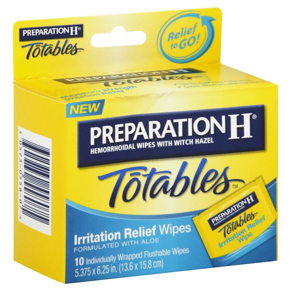 Preparation H Hemorrhoidal Wipes, with Witch Hazel, 10 Flushable Wipes at Kmart.com