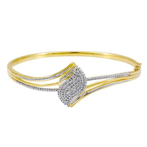 1/10 cttw Diamond Cluster Bangle in 14k Gold Over Silver at Kmart.com