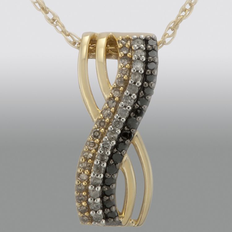 Sterling Silver with 14K Color Flash Plating 0.33Cttw Multi-colored Diamond Pendant at Sears.com