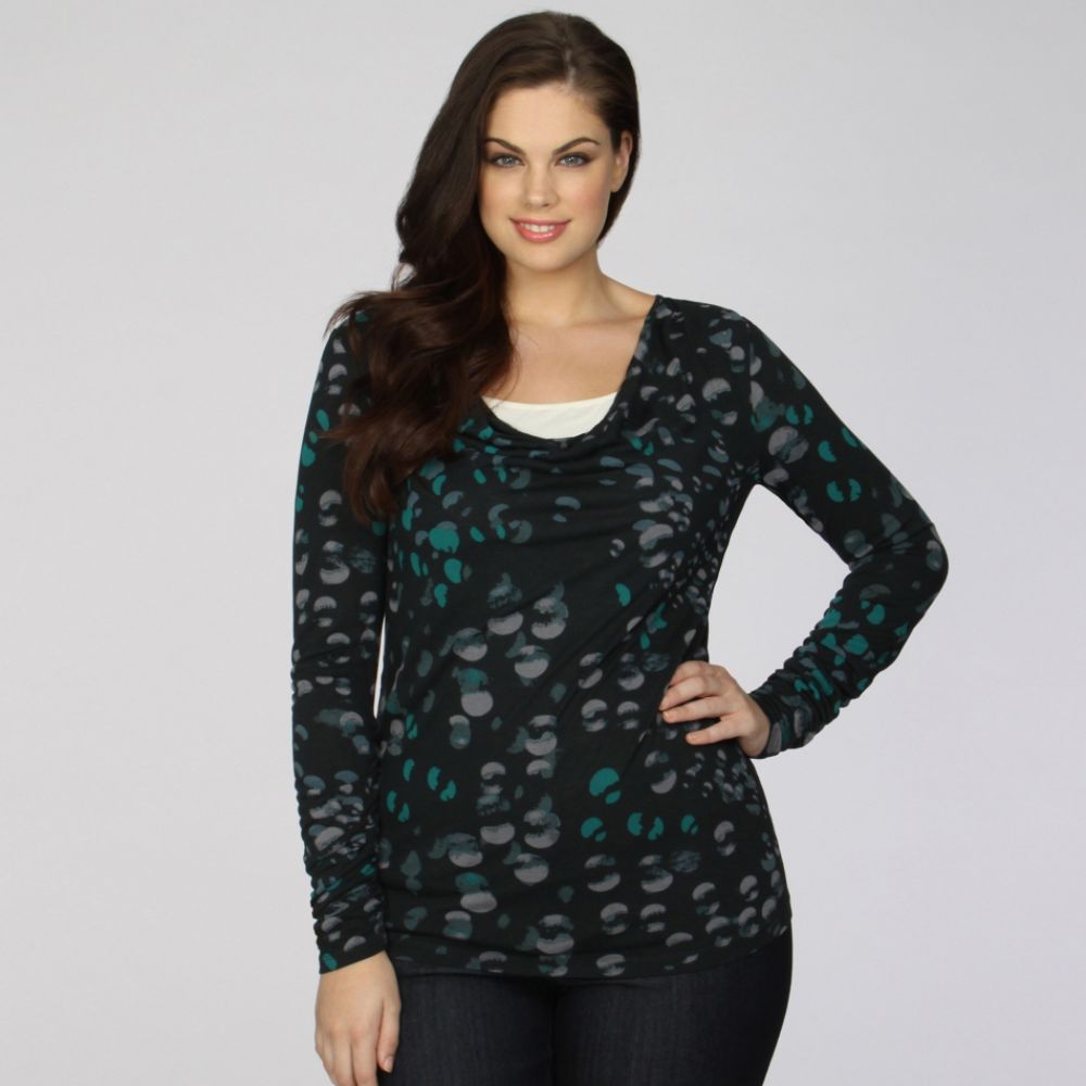 UK Style by French Connection Plus Size Cowl Neck Knit Shirt