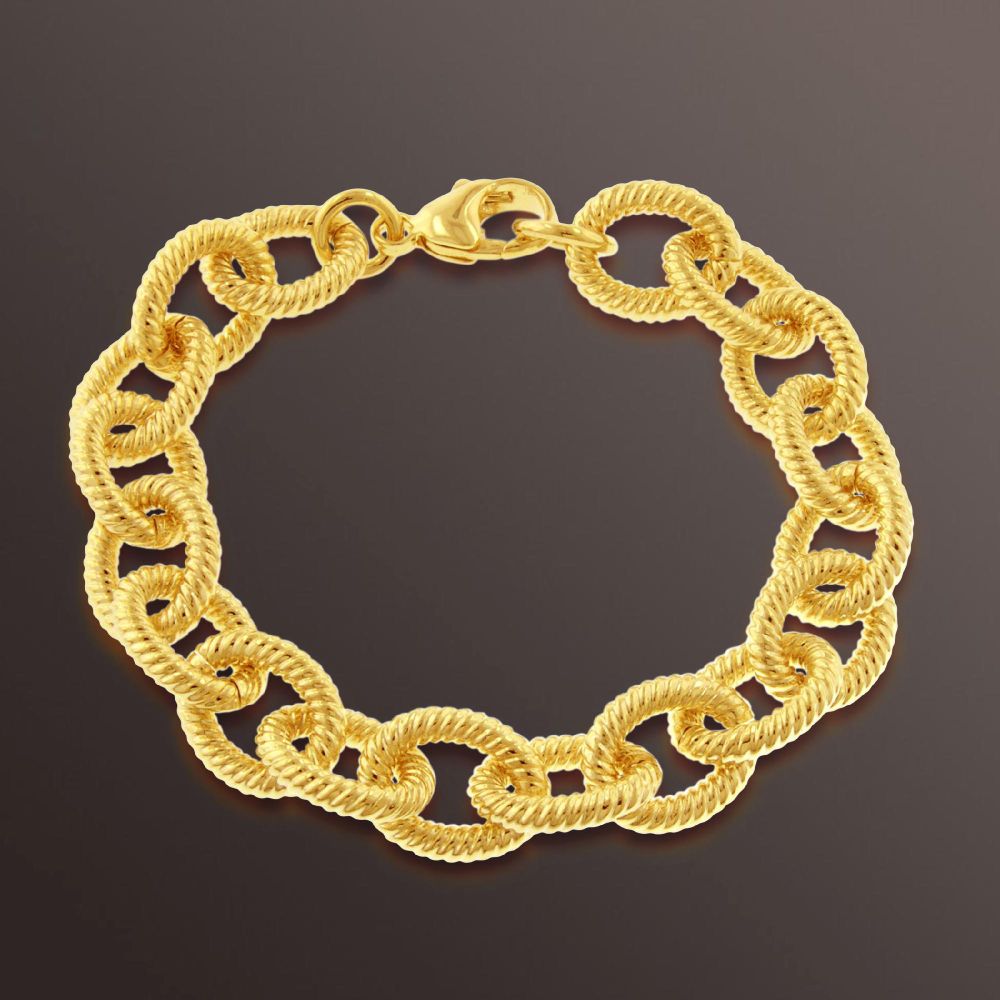 Romanza Text Rolo Link Bracelet set in Gold over Bronze at Kmart.com