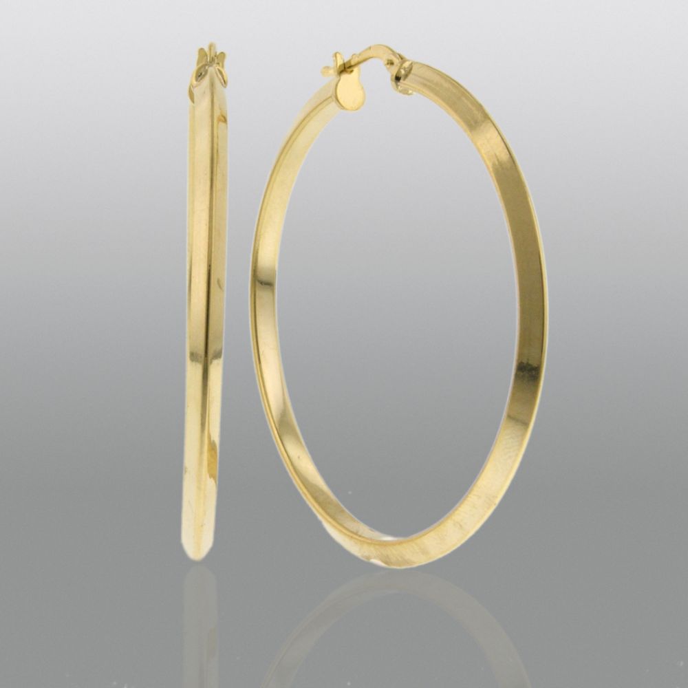 Romanza Knife Edge Medium Hoop Earrings set in Gold over Bronze at Kmart.com