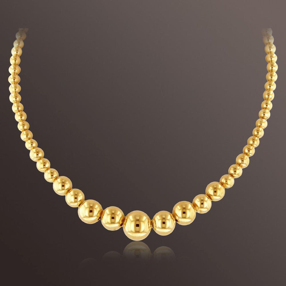 Romanza Graduated Ball Necklace set in Gold