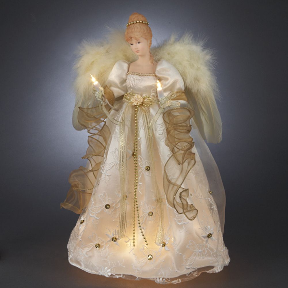 16&34 UL 10-Light Ivory and Gold Angel Treetop by 