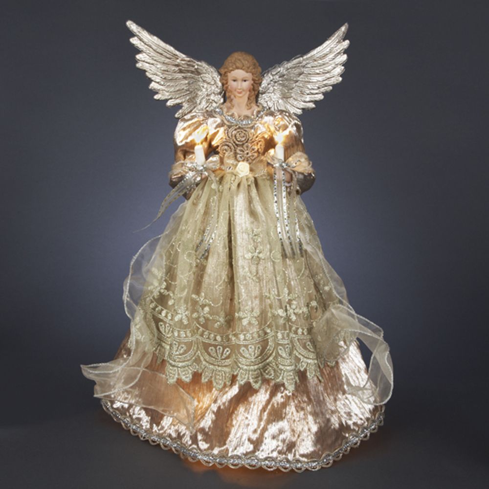 UL 10-Light 16&34 Platinum Angel Treetop by 