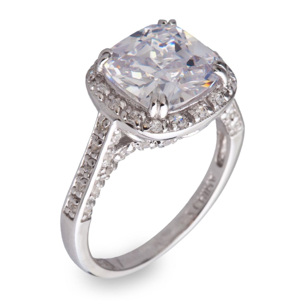 Diamonesse Sterling Silver Cushion Cubic Zirconia Ring at Sears.com