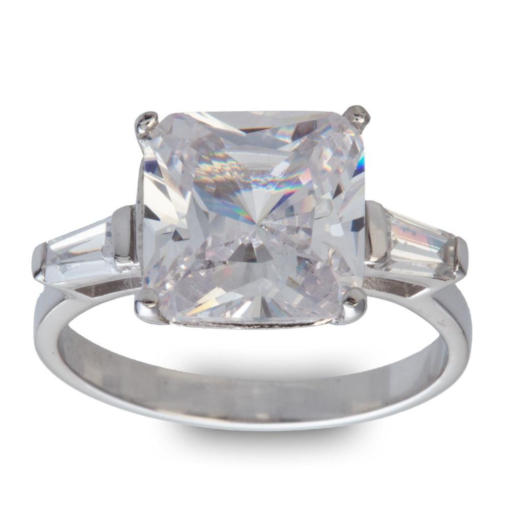 Diamonesse Sterling Silver Square and Baguette Cubic Zirconia Ring at Sears.com