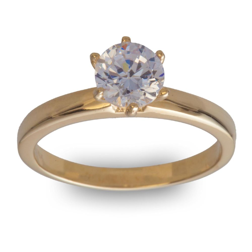 Diamonesse 18kt Gold Over Sterling Silver Round Cubic Zirconia Solitaire Ring at Sears.com
