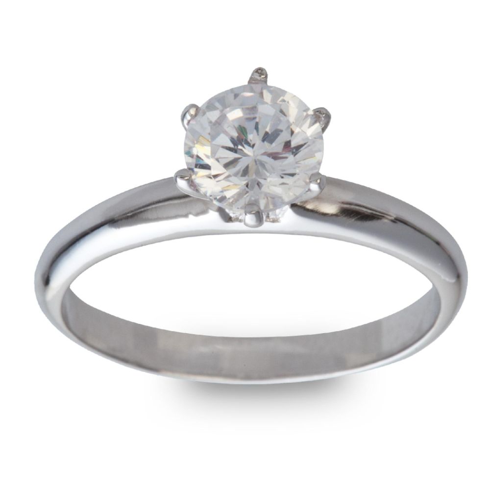 Diamonesse Sterling Silver Round Cubic Zirconia Solitaire Ring at Sears.com