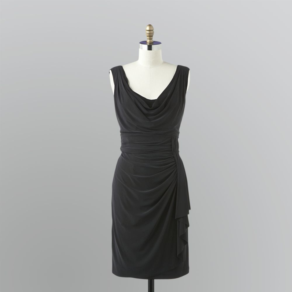 S. L. Fashions Women's Double Drape Dress